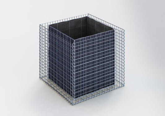 Lecho elevado rectangular 100 cm x 90 cm x 100 cm (largo x alto x fondo), malla 5 x 5 cm, espesor de pared 10 cm