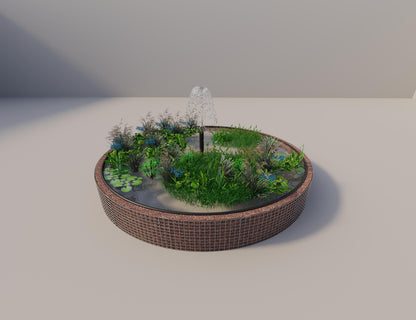 Gabionen Hochteich rund, Außendurchmesser 412 cm, Höhe 50 cm, Maschenweite 5 x 5 cm, Wandstärke 15 cm