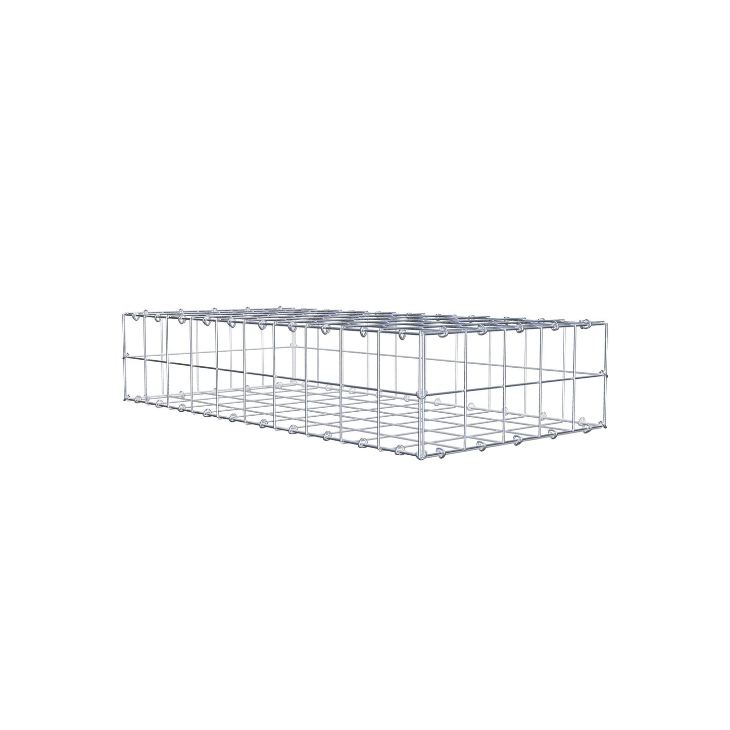 Gabbione 100 cm x 20 cm x 50 cm (L x H x P), maglia 10 cm x 10 cm, anello a C