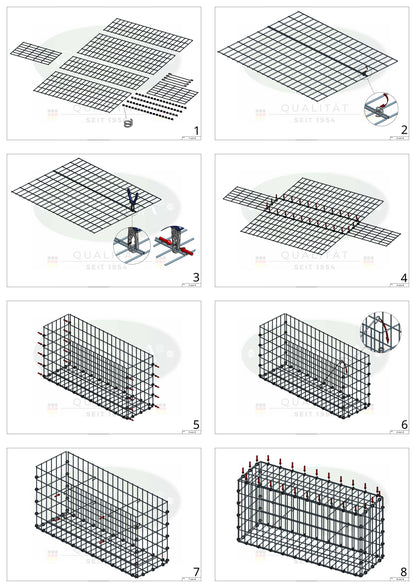 Gabion 100 cm x 60 cm x 50 cm (L x H x D), mesh size 5 x 10 cm, spiral ring