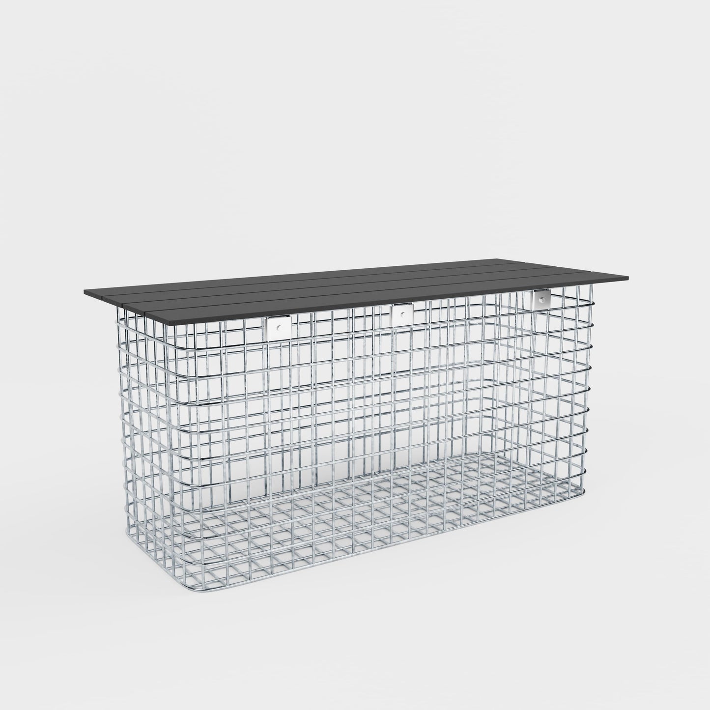 Havebænk 102 x 50 x 42 cm MW 5 x 5 cm varmgalvaniseret, med genbrugsdæksel i antracit