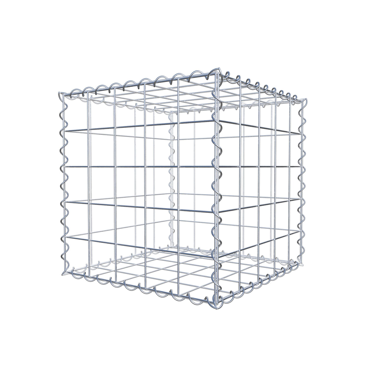 Gabione 50 cm x 50 cm x 50 cm (L x H x T), Maschenweite 10 cm x 10 cm, Spirale