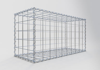 Gabione 100 cm x 50 cm x 40 cm (L x H x T), Maschenweite 10 cm x 10 cm, Spirale
