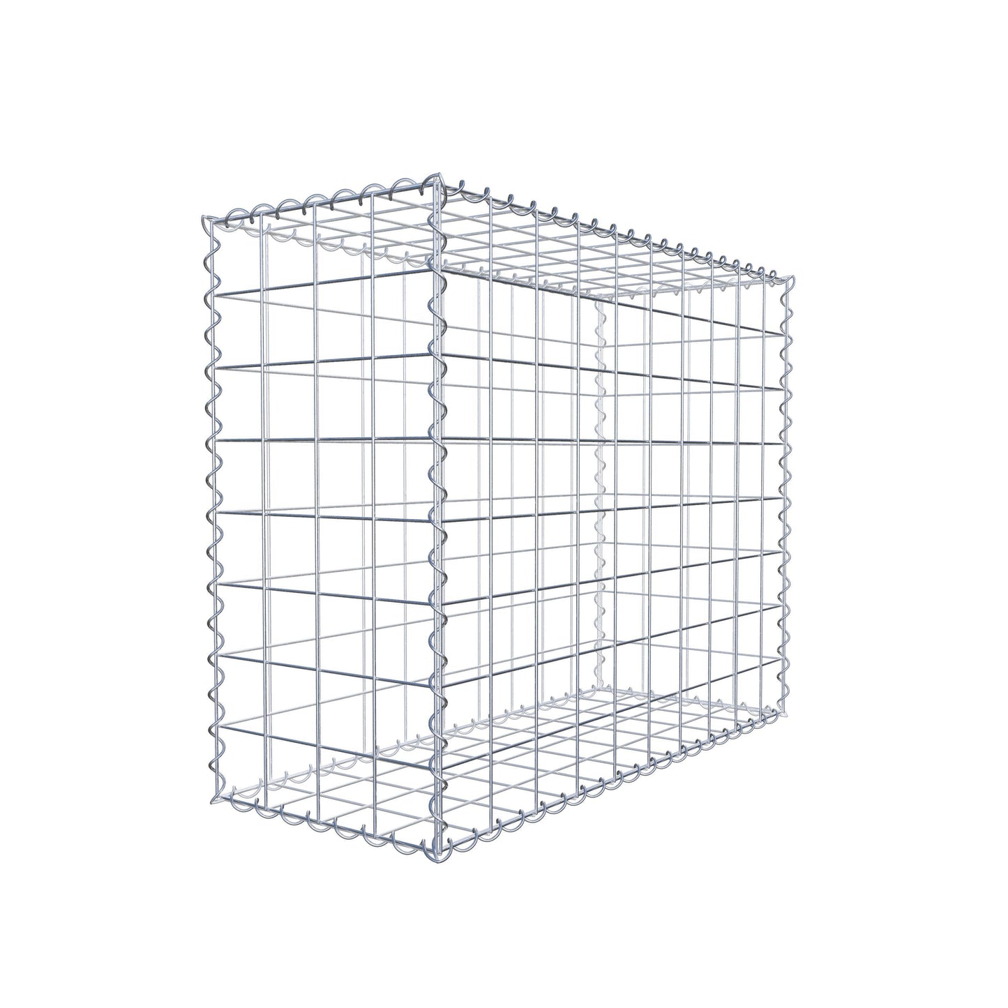 Schanskorf 100 cm x 80 cm x 40 cm (L x H x D), maaswijdte 10 cm x 10 cm, spiraalvormig
