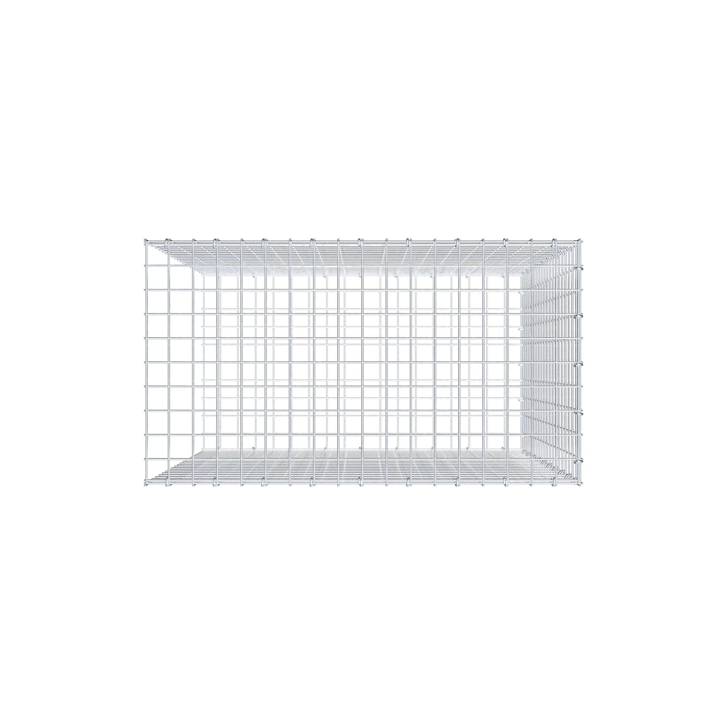 Monteret gabion type 2 100 cm x 90 cm x 50 cm (L x H x D), maskestørrelse 5 cm x 5 cm, C-ring