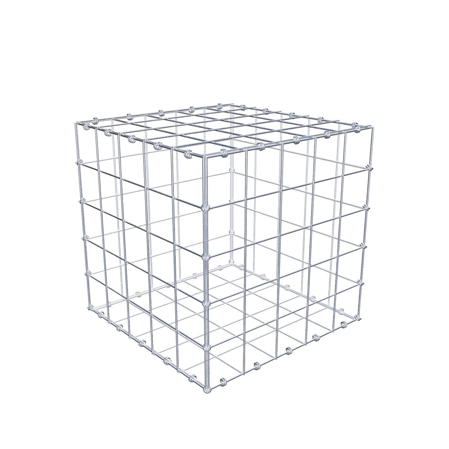 Gabione 50 cm x 50 cm x 50 cm (L x H x T), Maschenweite 10 x 10 cm, Spiralring
