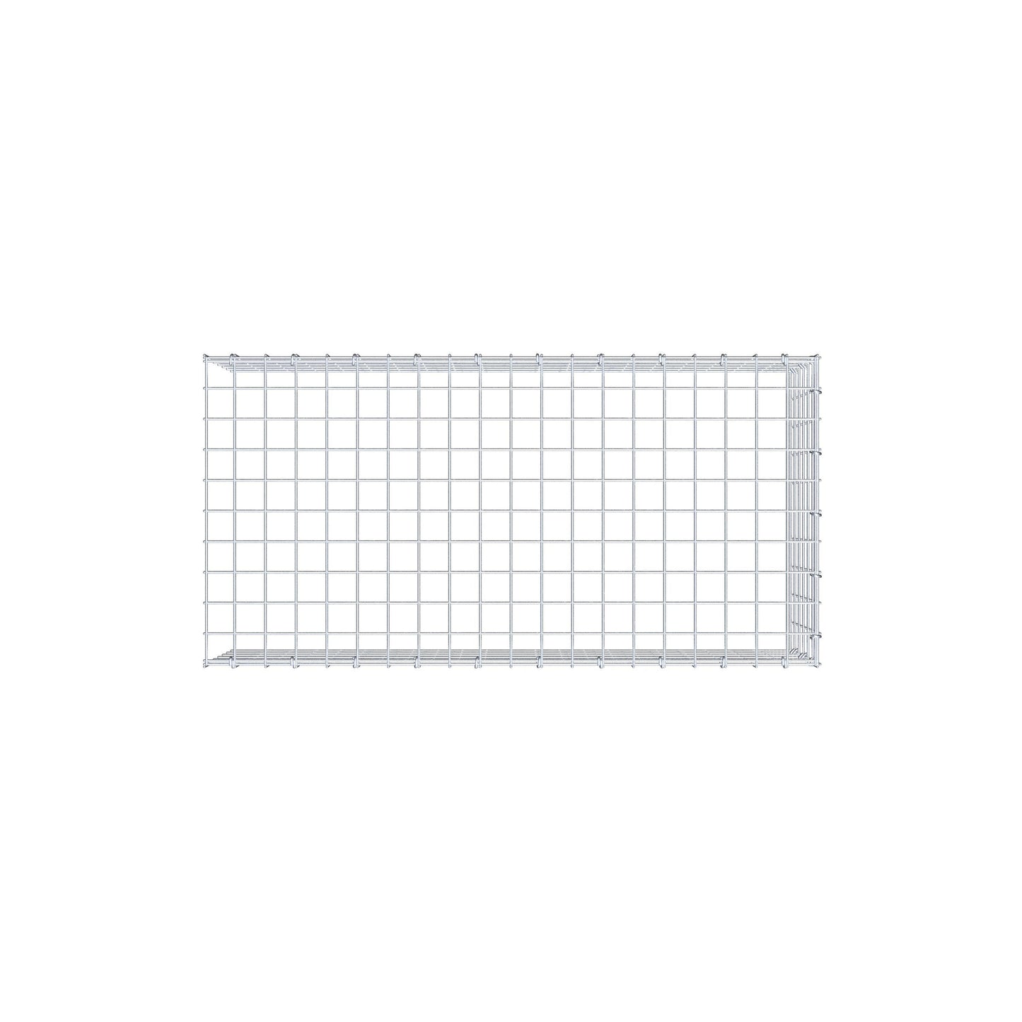 Monteret gabion type 4 100 cm x 30 cm x 50 cm (L x H x D), maskestørrelse 5 cm x 5 cm, C-ring