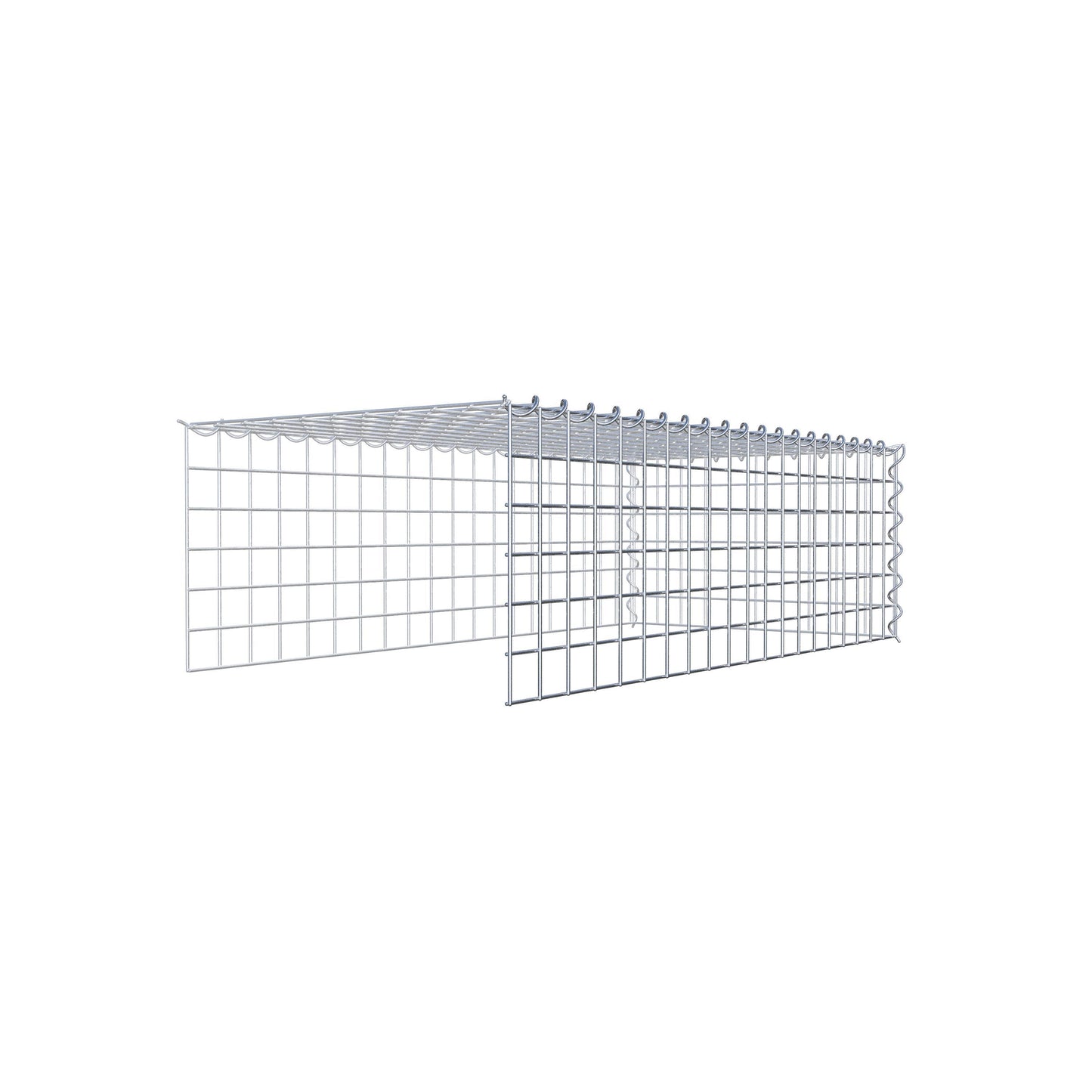 Gabion rapporté type 4 100 cm x 30 cm x 50 cm (L x H x P), mailles 5 cm x 5 cm, spirale