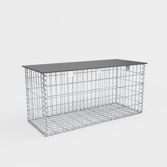 Banc de jardin fourche en spirale 105 x 50 x 50 cm - MW 5 x 10 cm, avec revêtement recyclé en anthracite