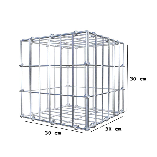 Gabion 30 cm x 30 cm x 30 cm (L x H x D), mesh size 5 x 10 cm, spiral ring