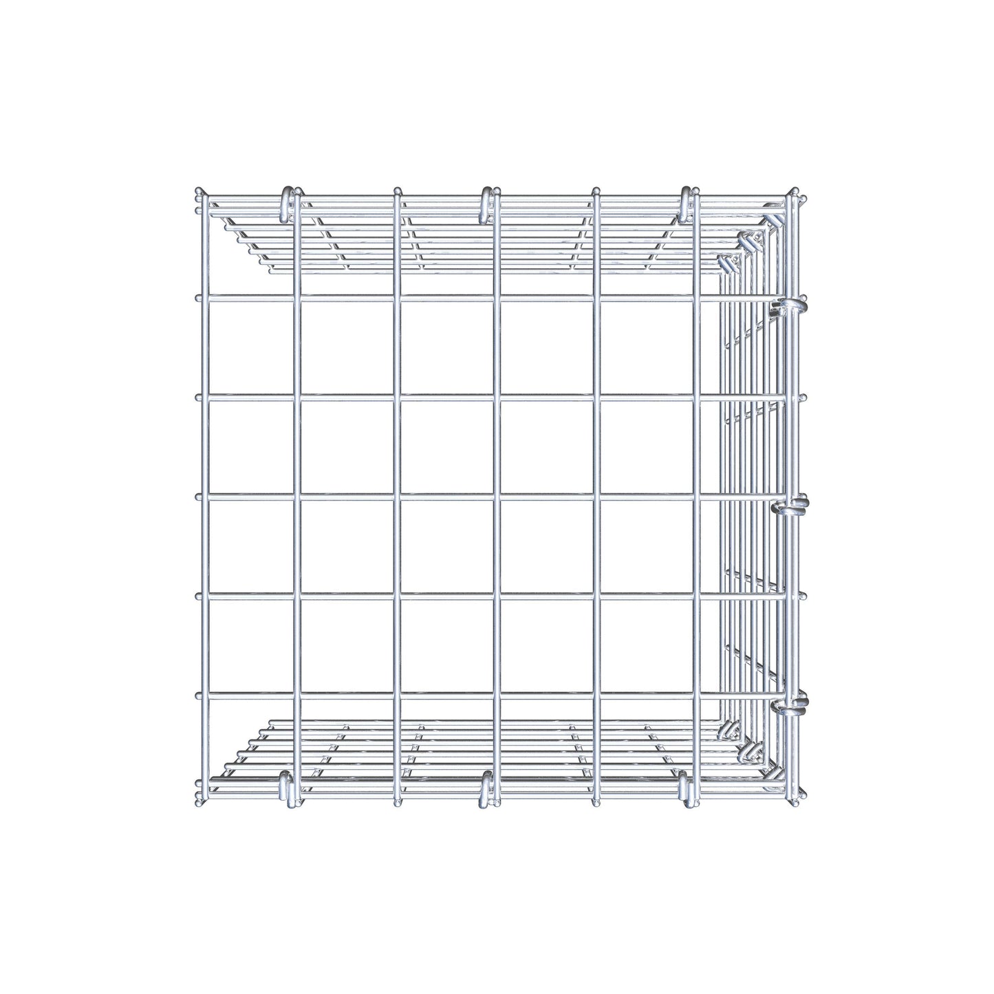 Monteret gabion type 4 30 cm x 30 cm x 30 cm (L x H x D), maskestørrelse 5 cm x 5 cm, C-ring