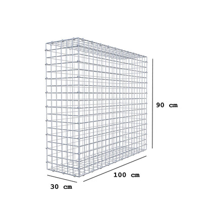 Gabion 100 cm x 90 cm x 30 cm (L x H x D), mesh size 5 x 5 cm, spiral ring
