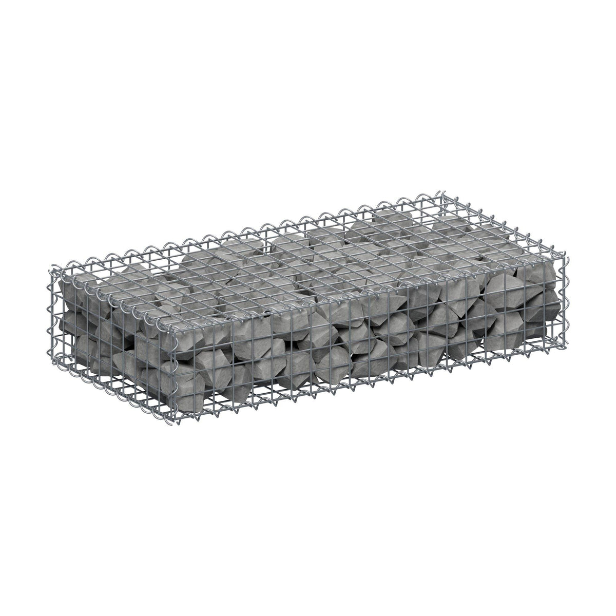 Gabion 100 cm x 20 cm x 50 cm (L x H x D), mesh size 5 cm x 5 cm, spiral