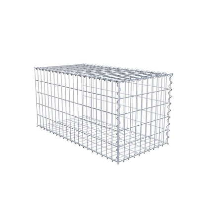 Gabion rapporté type 2 100 cm x 50 cm x 50 cm (L x H x P), mailles 5 cm x 10 cm, spirale