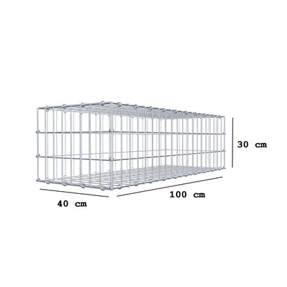 Gabbione 100 cm x 30 cm x 40 cm (L x H x P), maglia 5 x 10 cm, anello a spirale