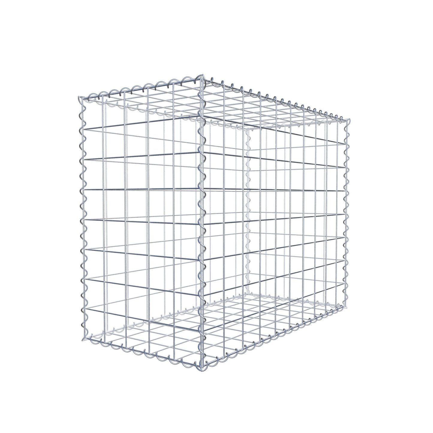 Gabione 100 cm x 80 cm x 50 cm (L x H x T), Maschenweite 10 cm x 10 cm, Spirale