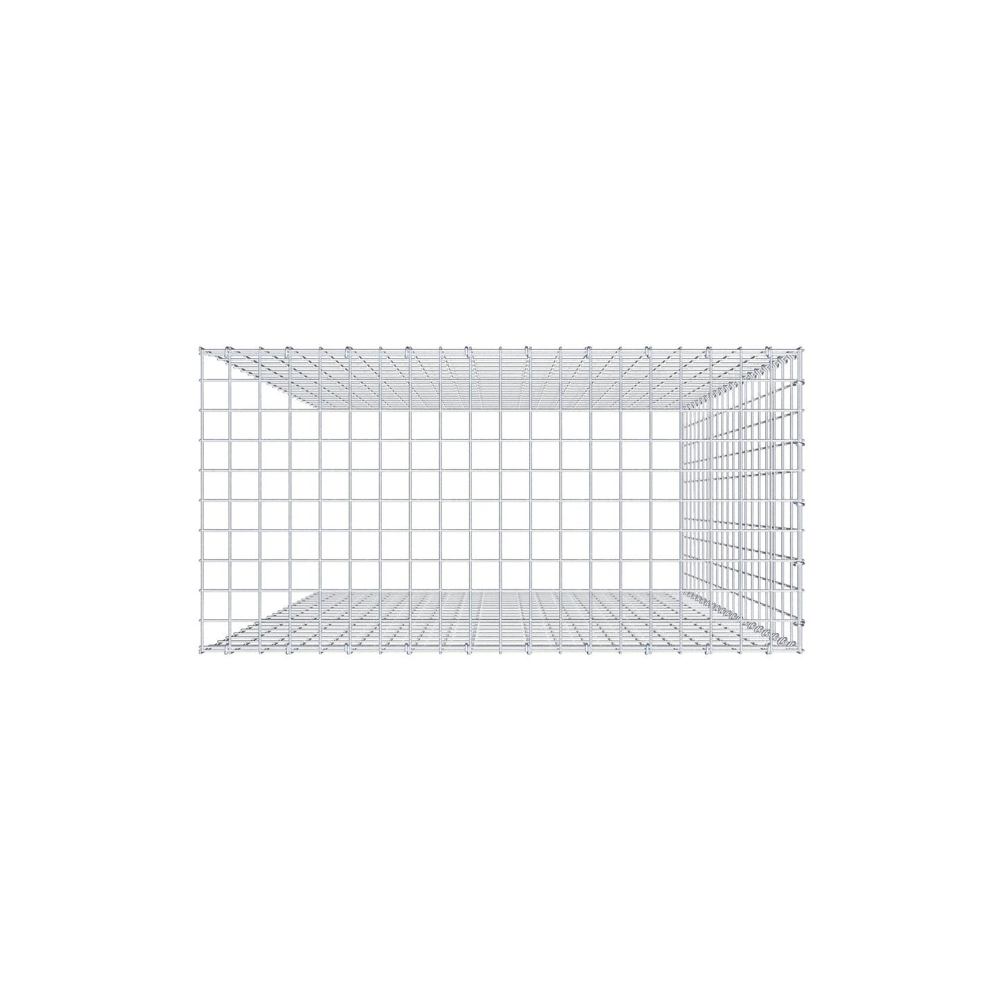 Extra gabion typ 4 200 cm x 100 cm x 50 cm (L x H x D), maskstorlek 5 cm x 10 cm, C-ring