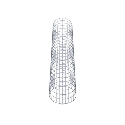 Schanskorfzuil rond 42 cm diameter, 200 cm hoogte, maaswijdte 5 cm x 10 cm