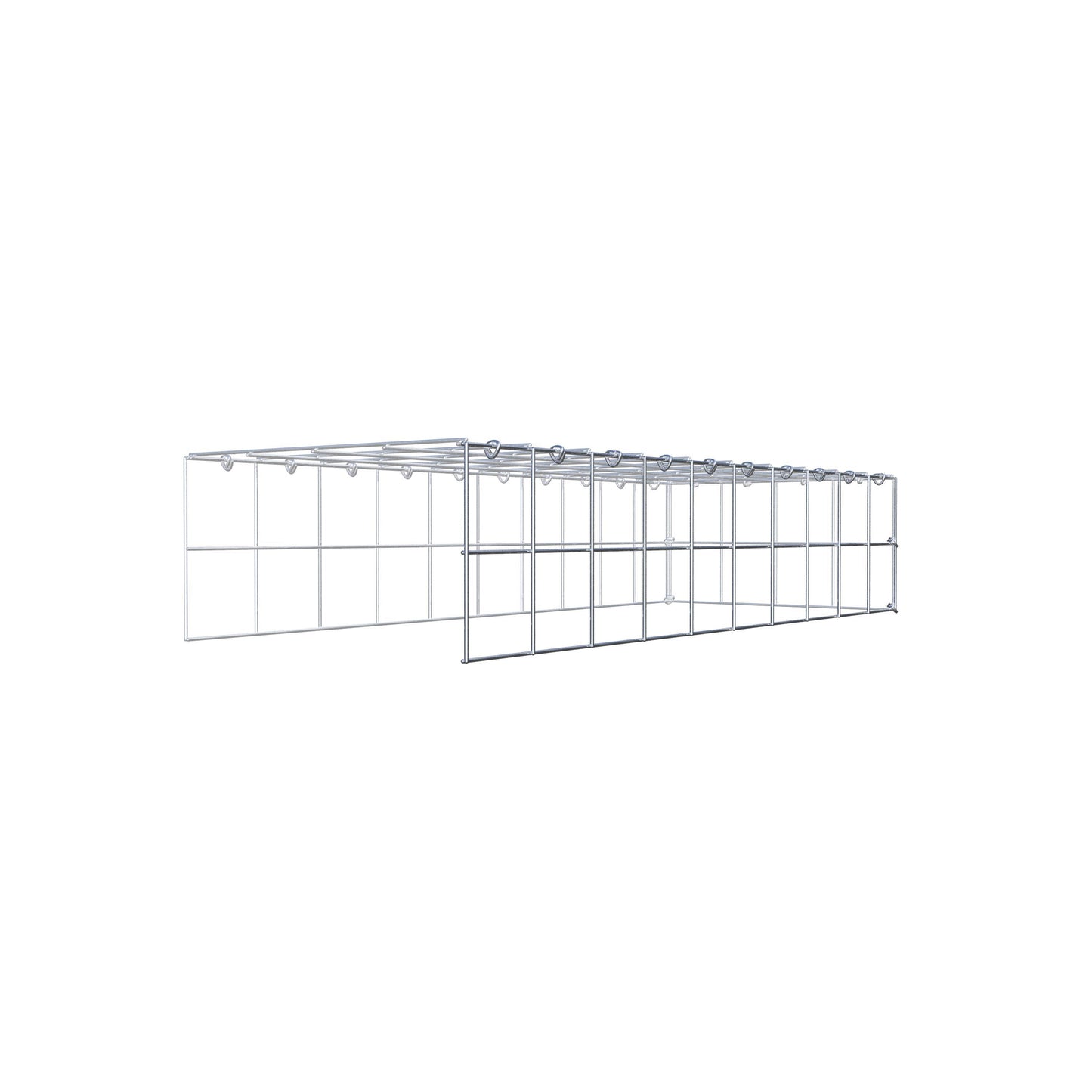 Monteret gabion type 4 100 cm x 20 cm x 40 cm (L x H x D), maskestørrelse 10 cm x 10 cm, C-ring