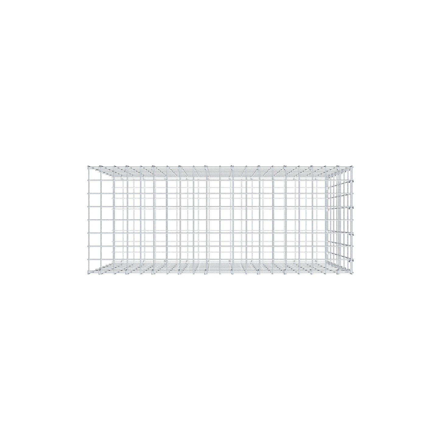 Mounted gabion type 2 100 cm x 70 cm x 40 cm, mesh size 5 cm x 10 cm, C-ring