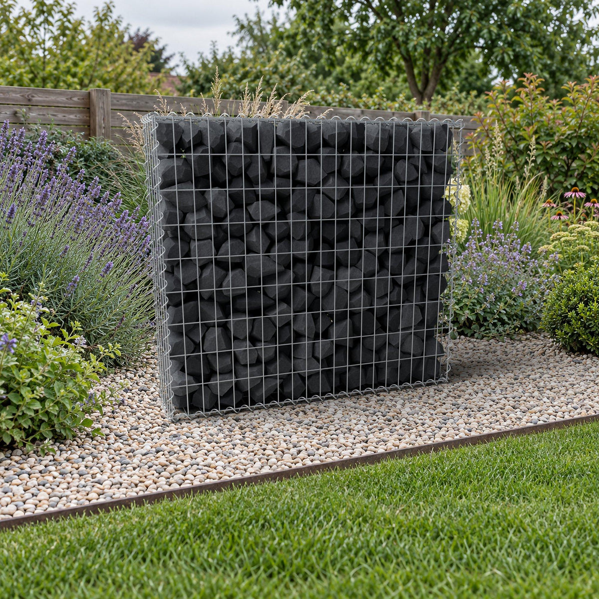 Gabion 100 cm x 90 cm x 20 cm (L x H x D), maskestørrelse 5 cm x 10 cm, spiral