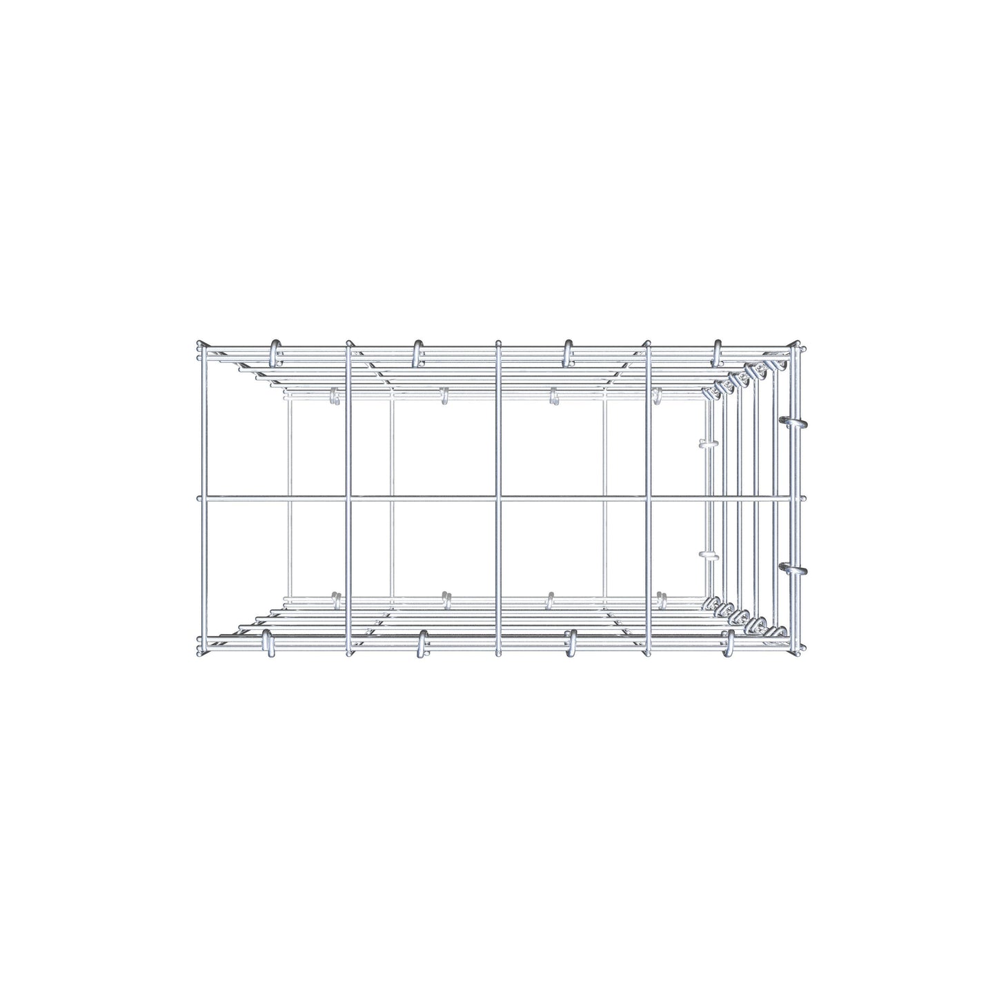 Monteret gabion type 2 50 cm x 40 cm x 20 cm (L x H x D), maskestørrelse 10 cm x 10 cm, C-ring