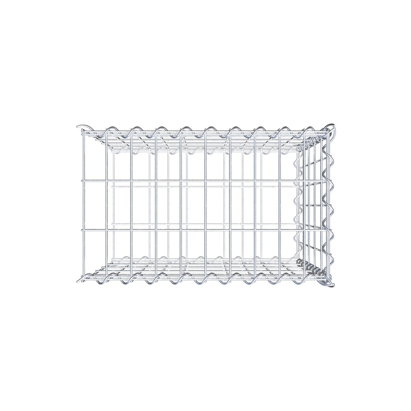Opvokset gabion type 2 50 cm x 50 cm x 30 cm (L x H x D), maskestørrelse 5 cm x 10 cm, spiral