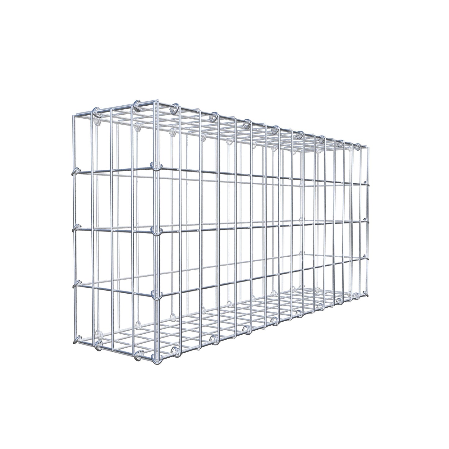 Gabion 80 cm x 40 cm x 20 cm (L x H x P), mailles 5 cm x 10 cm, anneau en C