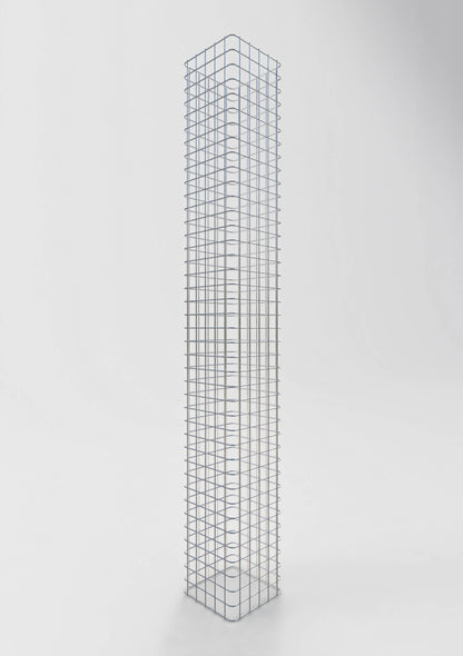 Coluna de gabião quadrada galvanizada a quente, 27 cm x 27 cm, 200 cm de altura, malha 5 cm x 5 cm