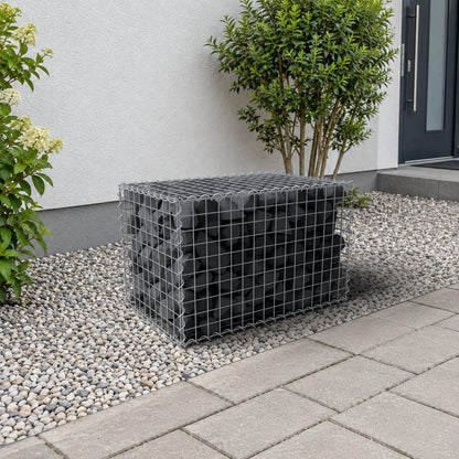 Gabion 80 cm x 50 cm x 50 cm (L x H x D), maskstorlek 5 cm x 5 cm, spiral