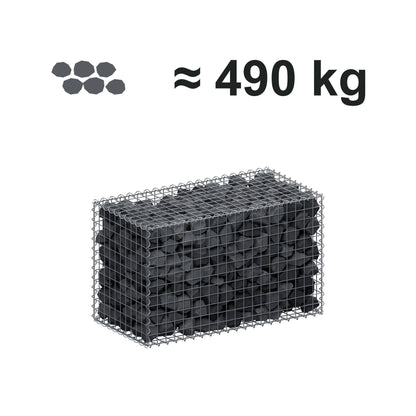 Gabion 100 cm x 60 cm x 50 cm (L x H x P), mailles 5 cm x 5 cm, spirale
