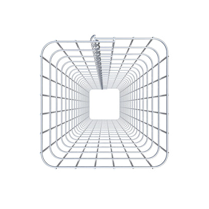 Coluna de gabião quadrada galvanizada a quente, 32 cm x 32 cm, 200 cm de altura, malha 5 x 10 cm