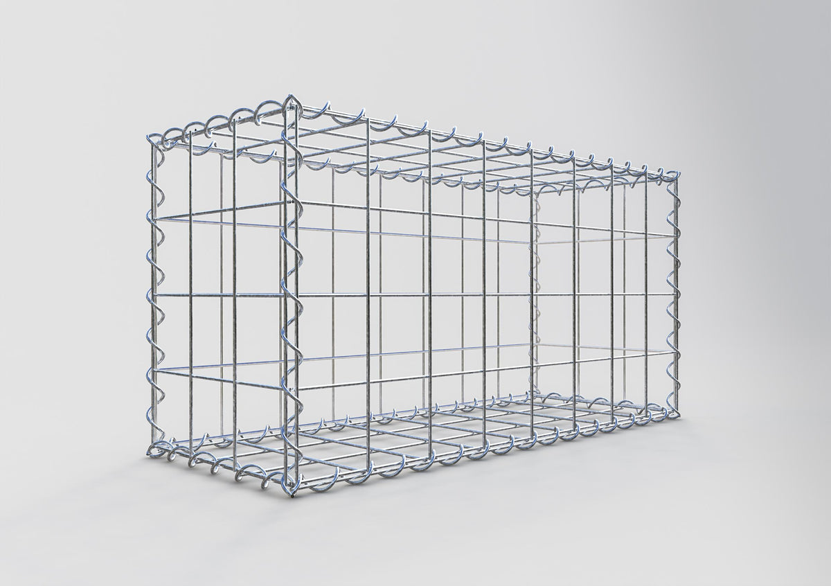 Gabbione 80 cm x 40 cm x 30 cm (L x H x P), maglia 10 cm x 10 cm, spirale