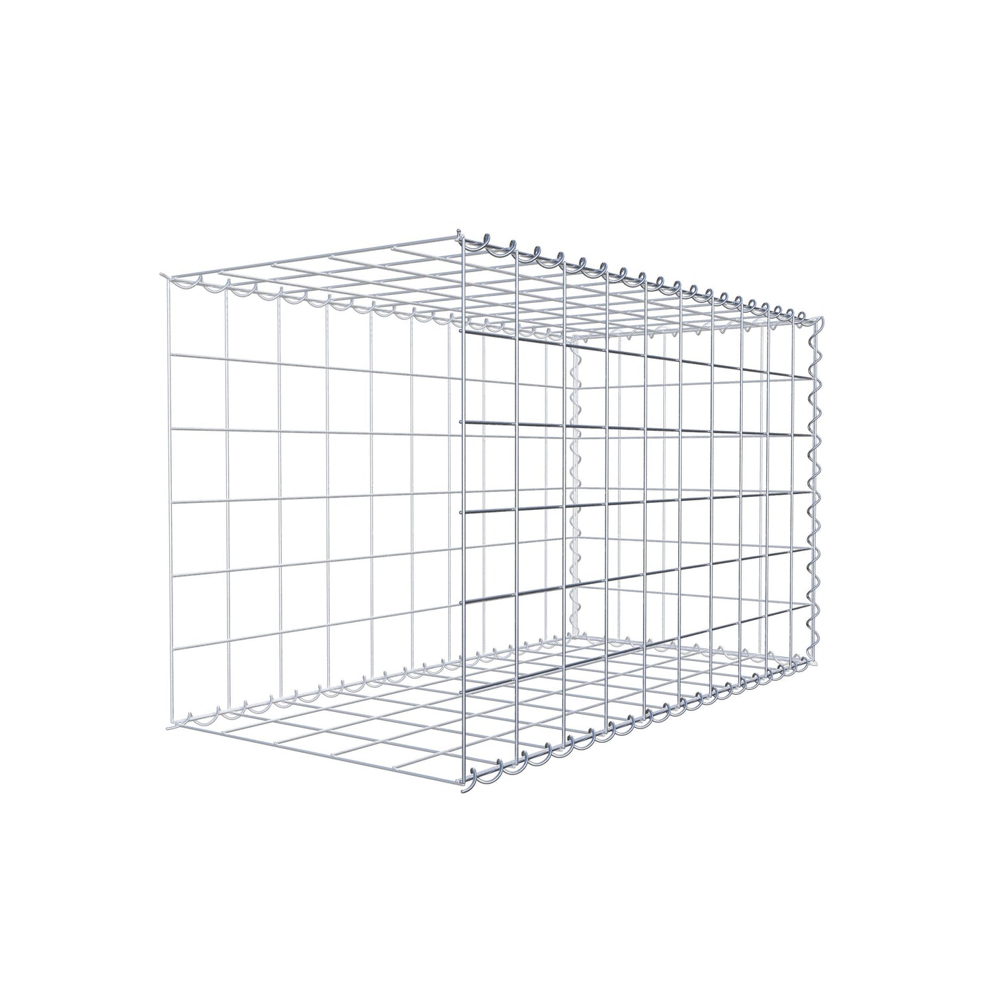 Opvokset gabion type 2 100 cm x 60 cm x 50 cm (L x H x D), maskestørrelse 10 cm x 10 cm, spiral