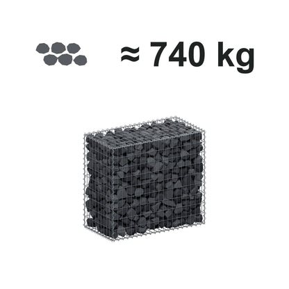 Gabione 100 cm x 90 cm x 50 cm (L x H x T), Maschenweite 5 cm x 10 cm, Spirale