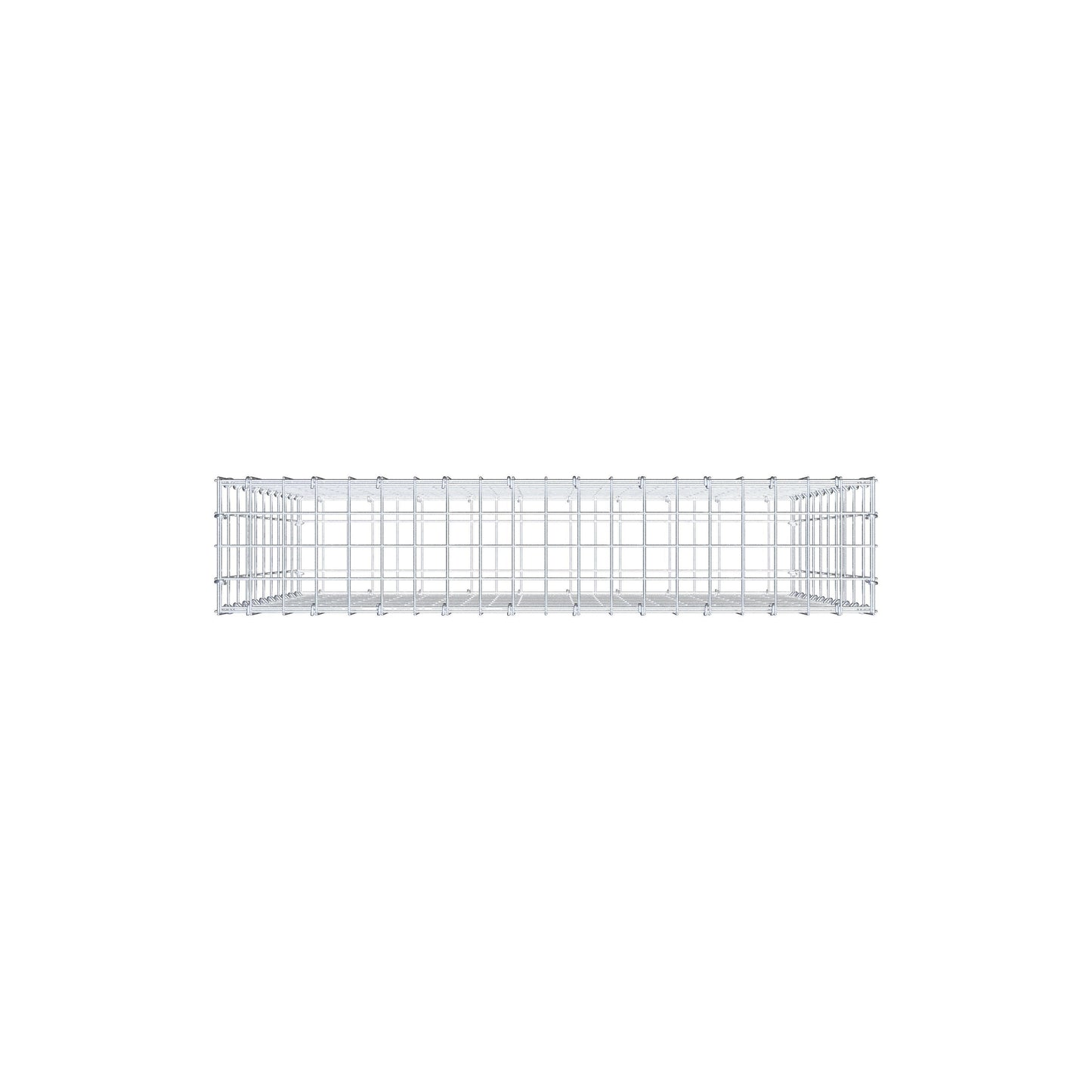 Gabion 100 cm x 100 cm x 20 cm (L x H x P), mailles 5 cm x 10 cm, anneau en C