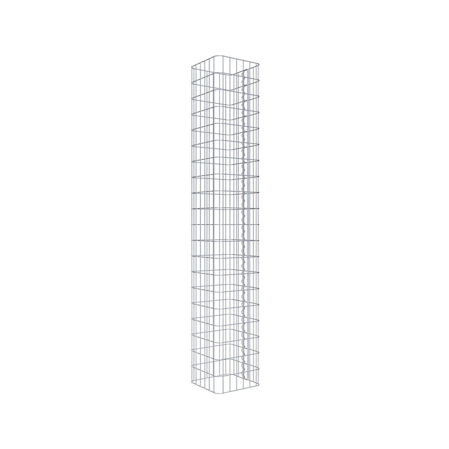 Coluna de gabião quadrada galvanizada a quente, 32 cm x 32 cm, 200 cm de altura, malha 5 x 10 cm