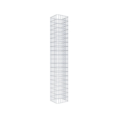 Coluna de gabião quadrada galvanizada a quente, 32 cm x 32 cm, 200 cm de altura, malha 5 x 10 cm