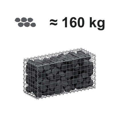 Gabion 80 cm x 40 cm x 30 cm (L x H x D), mesh size 5 cm x 5 cm, spiral