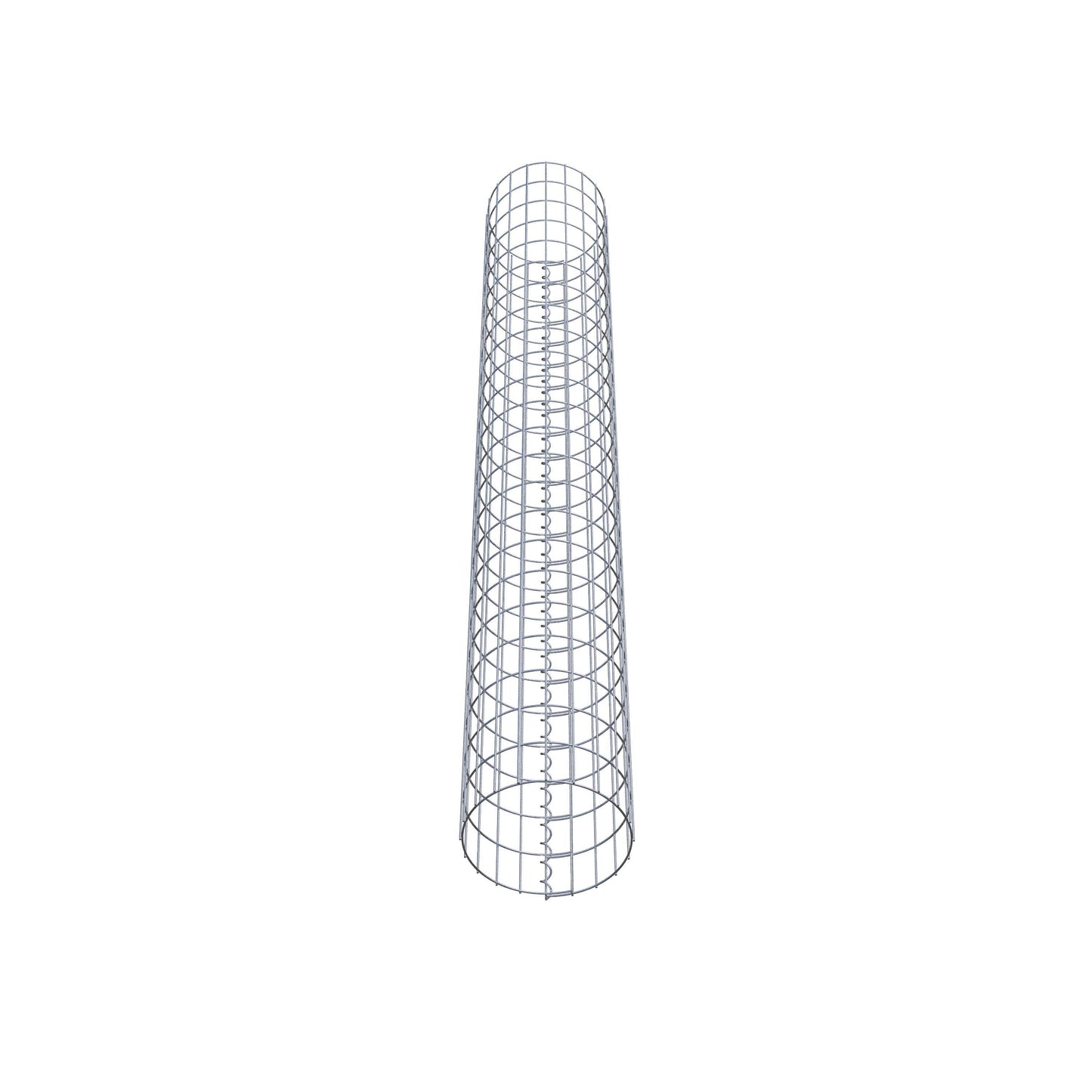 Gabion column around 32 cm diameter, 230 cm height, mesh size 5 cm x 10 cm