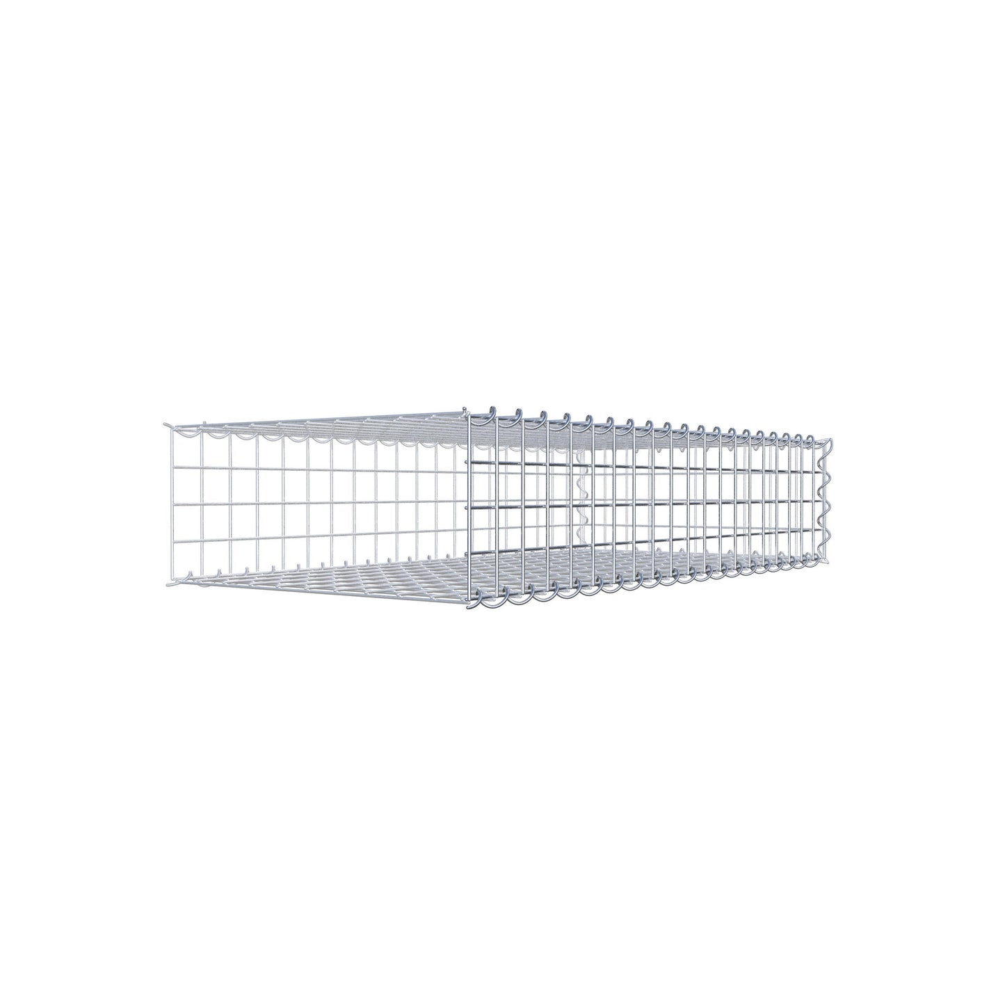 Opvokset gabion type 2 100 cm x 20 cm x 50 cm (L x H x D), maskestørrelse 5 cm x 5 cm, spiral
