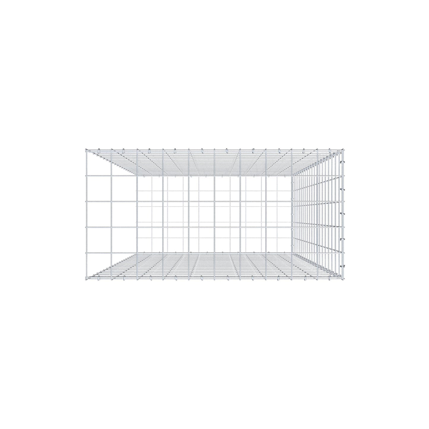 Mounted gabion type 2 200 cm x 100 cm x 50 cm (L x H x D), mesh size 10 cm x 10 cm, C-ring