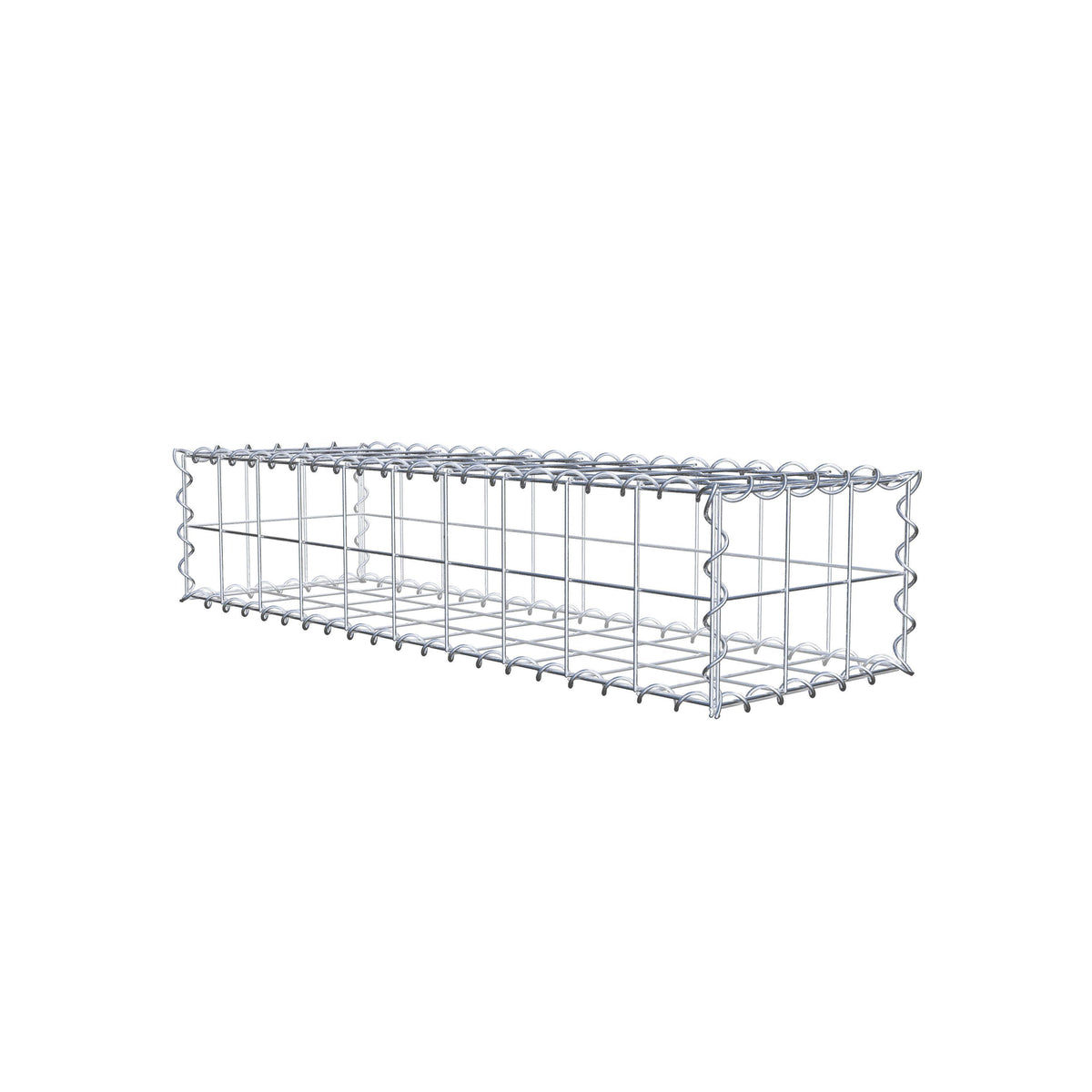 Gabion 100 cm x 20 cm x 30 cm (L x H x D), maskestørrelse 10 cm x 10 cm, spiral