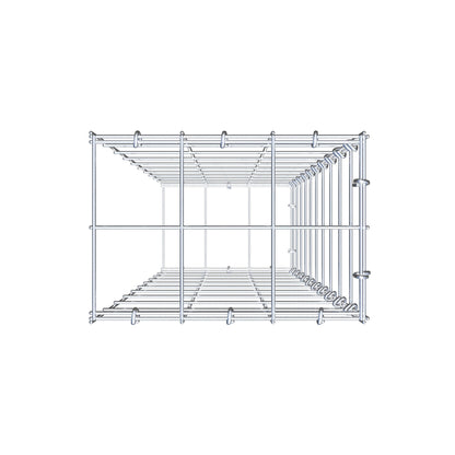 Mounted gabion type 2 100 cm x 30 cm x 20 cm (L x H x D), mesh size 10 cm x 10 cm, C-ring