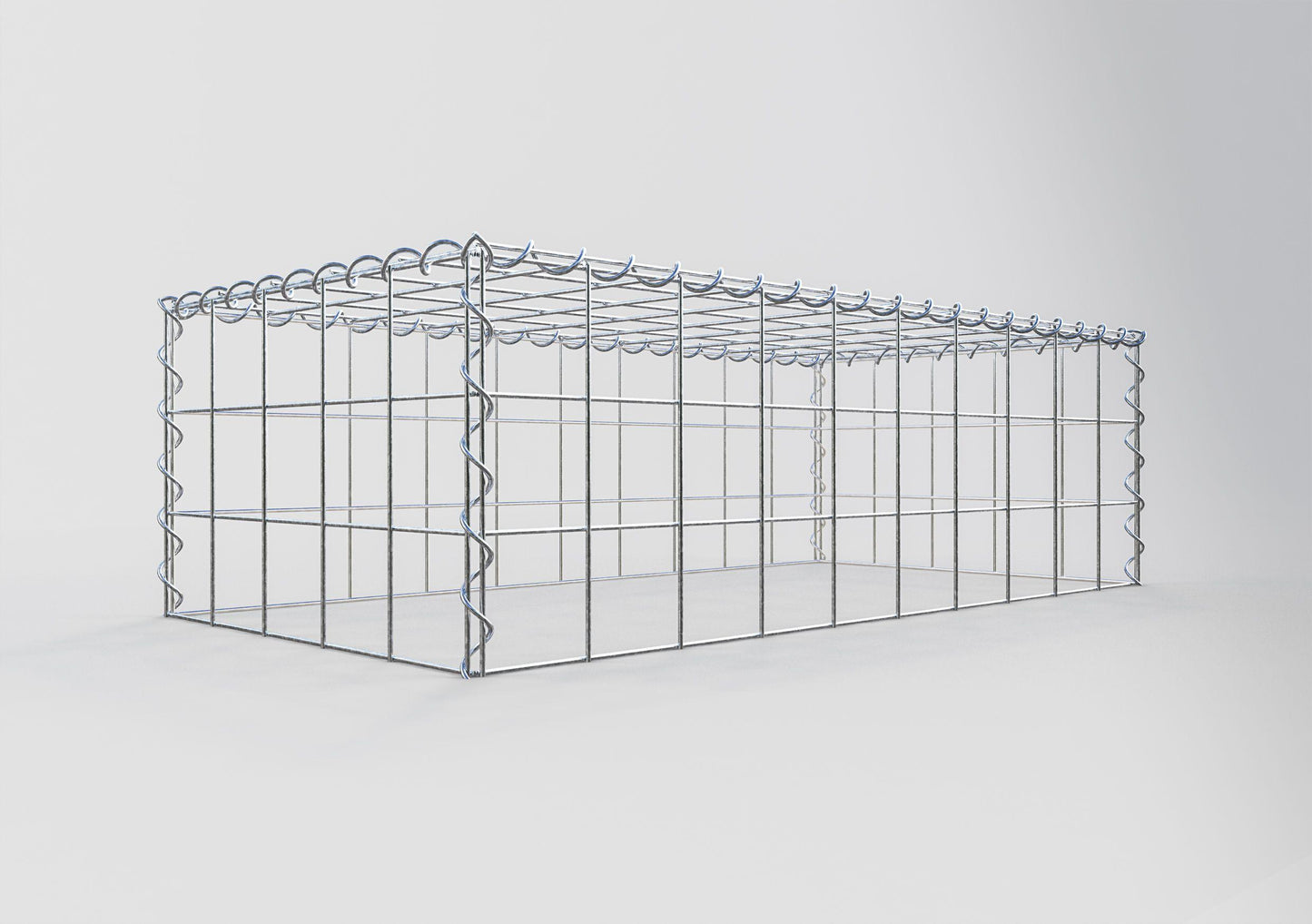 Opvokset gabion type 3 100 cm x 30 cm x 50 cm (L x H x D), maskestørrelse 10 cm x 10 cm, spiral