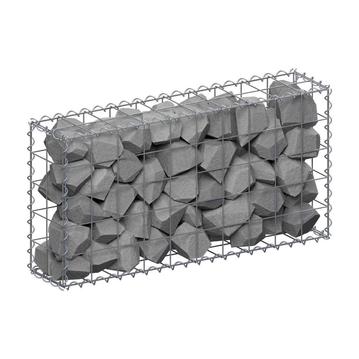Gabione 100 cm x 50 cm x 20 cm (L x H x T), Maschenweite 10 cm x 10 cm, Spirale