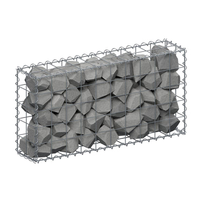 Gabione 100 cm x 50 cm x 20 cm (L x H x T), Maschenweite 10 cm x 10 cm, Spirale