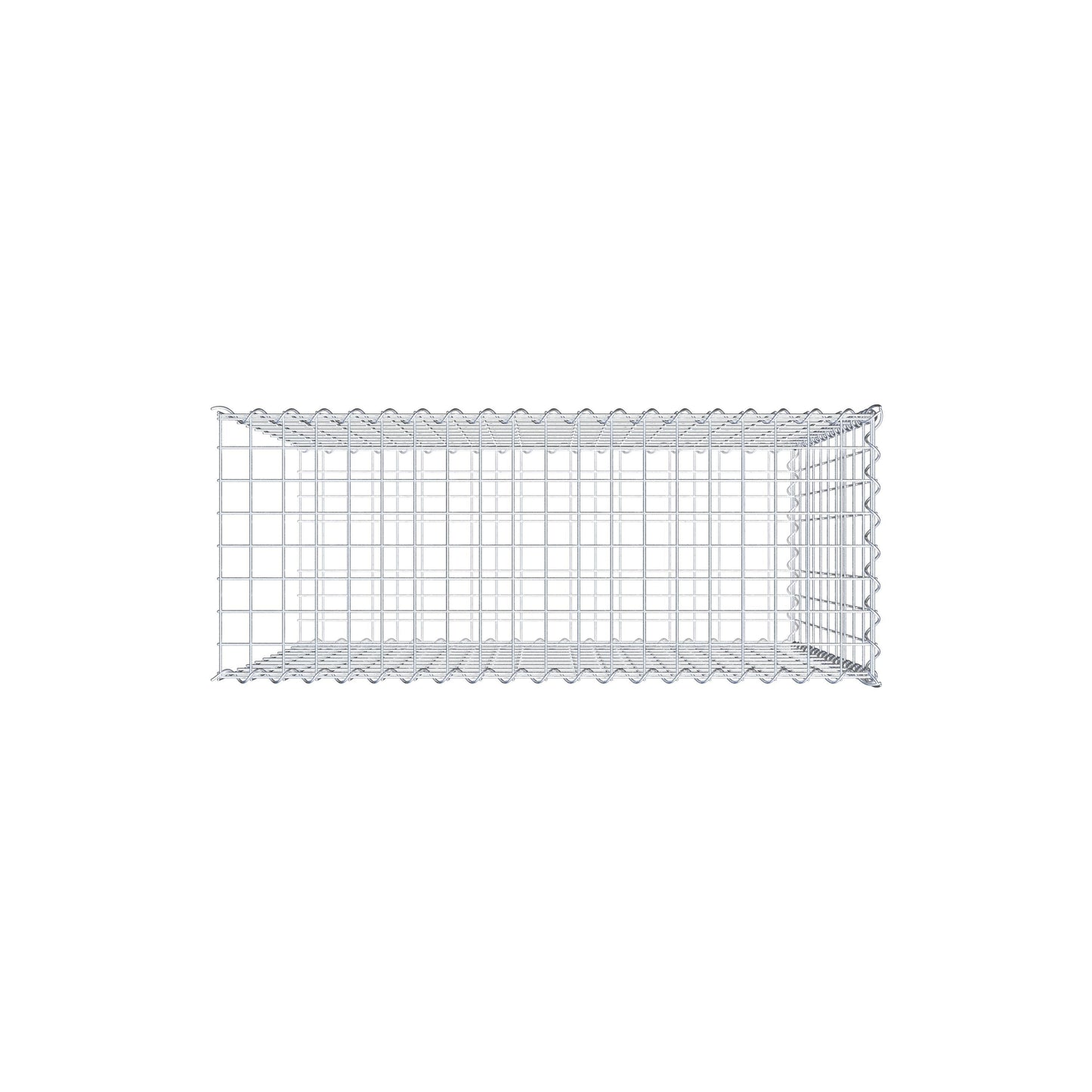 Opvokset gabion type 2 100 cm x 100 cm x 40 cm (L x H x D), maskestørrelse 5 cm x 10 cm, spiral