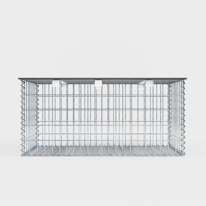 Trädgårdsbänk av gabionspiral 105 x 50 x 50 cm - MW 5 x 10 cm, med återvunnen topp i antracit