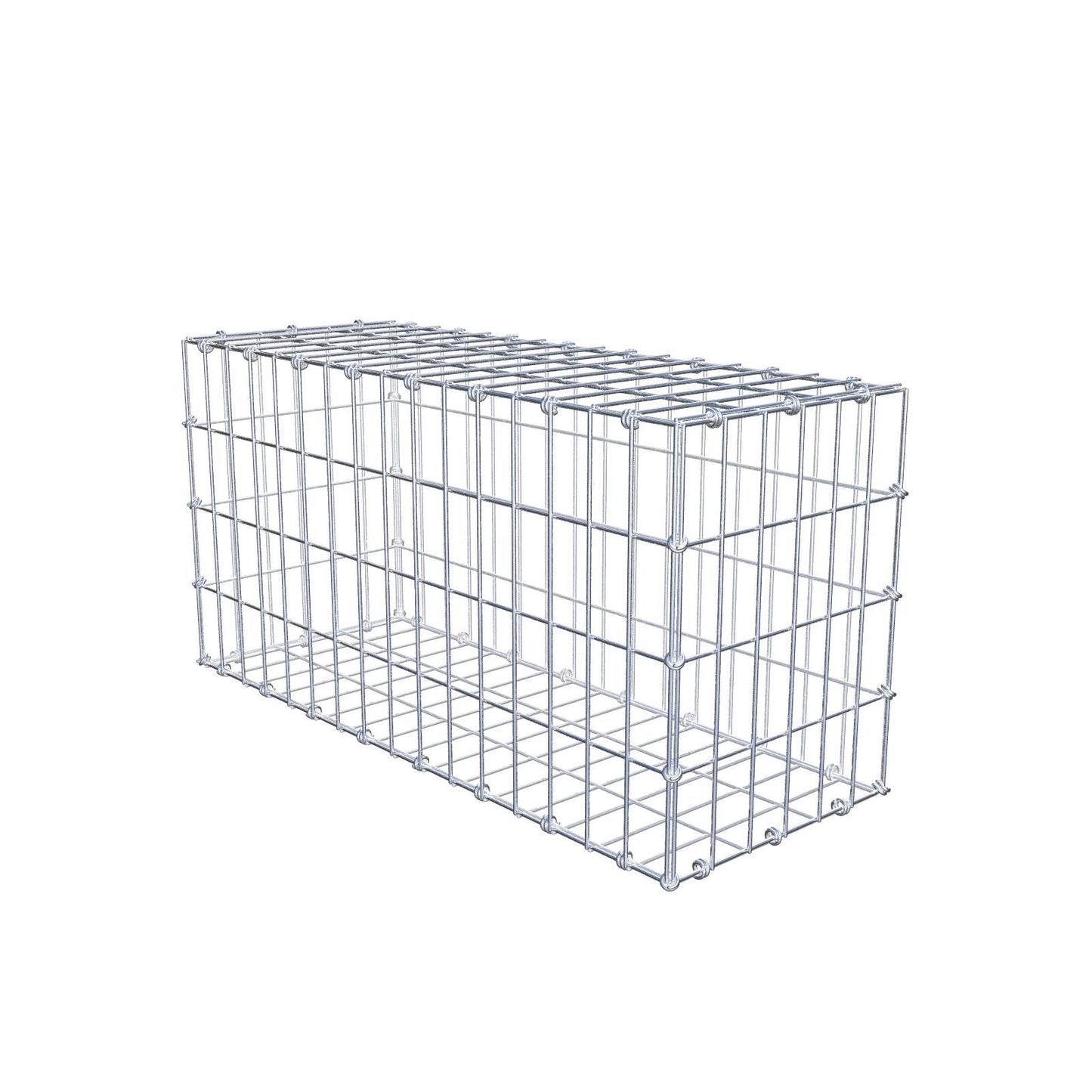 Gabião 80 cm x 40 cm x 30 cm (C x A x P), malhagem 5 x 10 cm, anel espiral